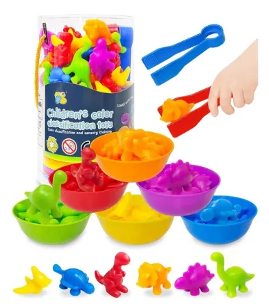Dinosaur color sorting toys
