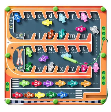 Magnetic alphabet maze